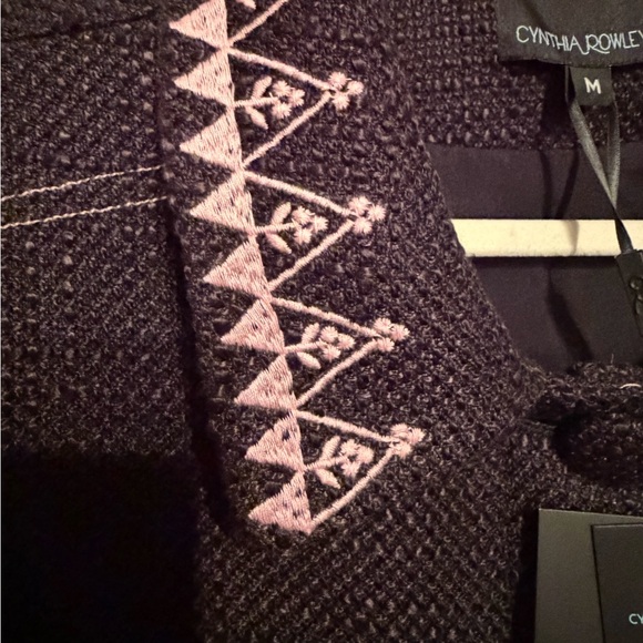 Cynthia Rowley Damen Utility Tweed Jacket with Pink Detailing (M) - Picture 2 of 6